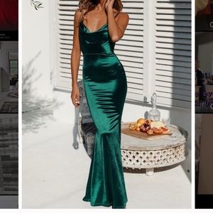 Never worn silky green dress